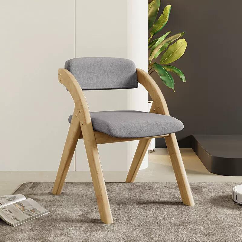 Folding Chair, Wooden Backrest Chair, Solid Wood Dining Chair, Multi-functional Stool, Foldable Chair for Home and Office