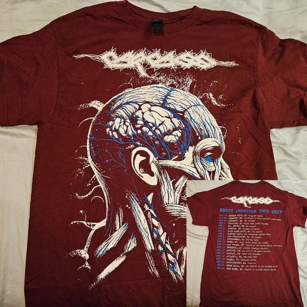 

Carcass - Подарок на тур 2025 для фаната Все размеры от S до 5XL Футболка перепечатка Унисекс Футболка XL