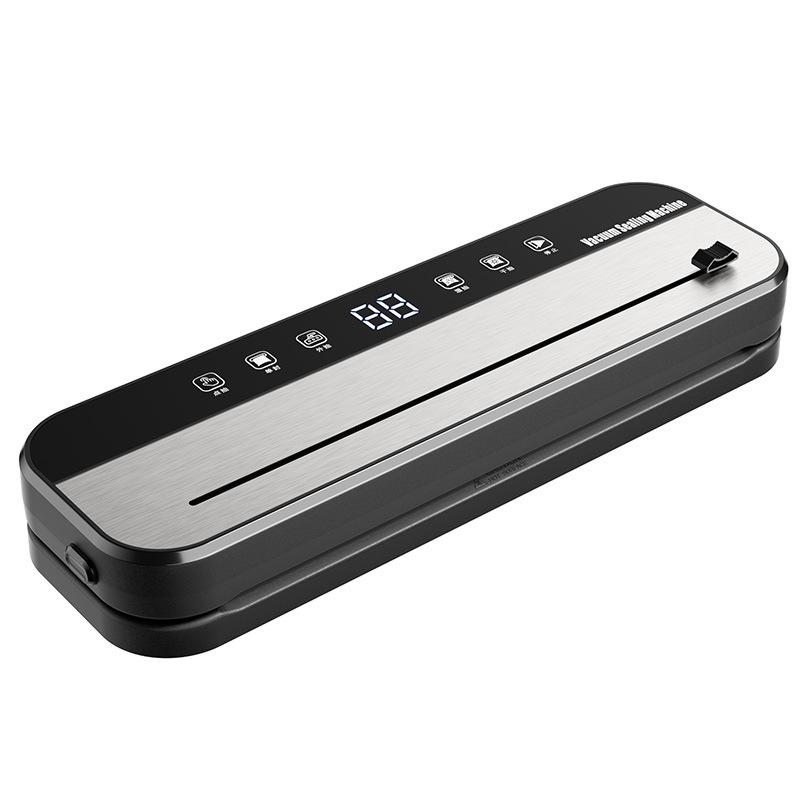 

Cross-Border Stainless Steel Automatic Vacuum Sealer - Intelligent Fresh-Keeping Cutting Model US Standard with 10 Bags + External Suction Pipe