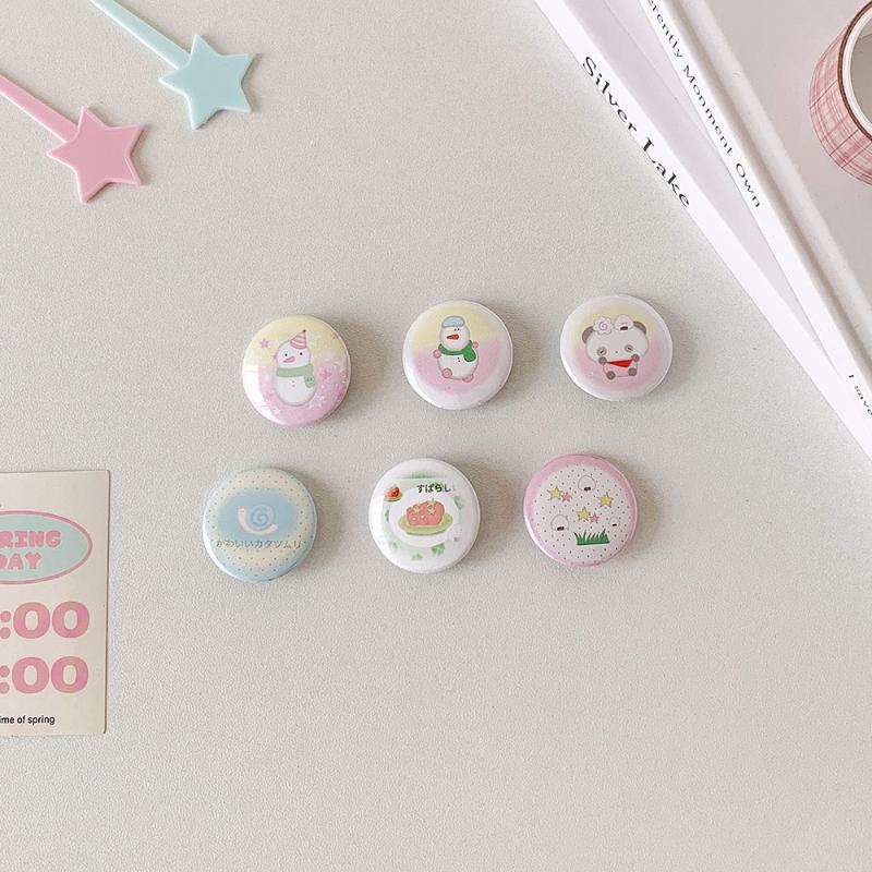 6Pcs/Set Style Four-Leaf Clover 25Mm Mini Small Badage Antique Brooch Decoration Badge Girl Hand Account Badage Suit