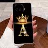 Shockproof Phone Case For Vivo iQOO Z11 Turbo Transparent TPU Soft Casing Luxury Lucky Initial Letter With Crown Couple Shell