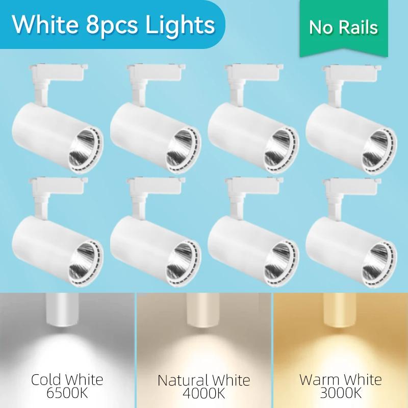 Spot Led Track Light 220V Ceiling Light COB Spotlight Rail Lamp Fixture for Living Room Clothing Store Full Set Track Lighting