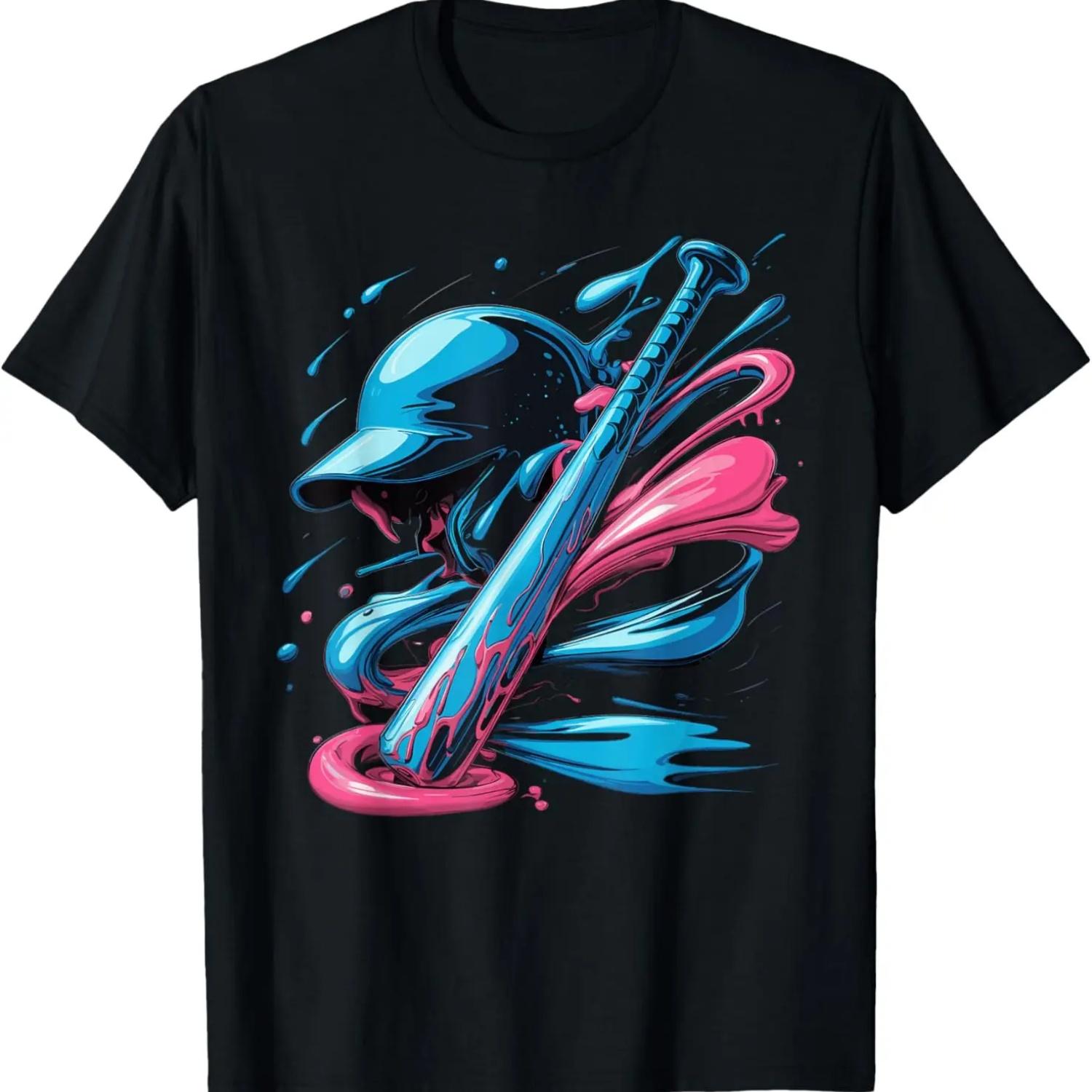 Baseball Player Sport Sprinkles Drip Baseball Bat T-Shirt XXXXXL чёрный