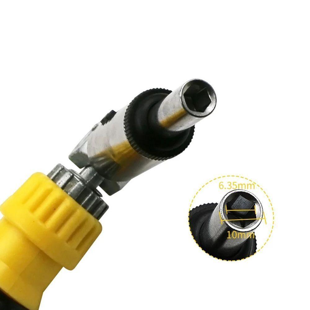 1/4 Inch Hex Ratchet Screwdriver Adjustable Angle Spanner Left/Right Rotating 180 Degree Ratchet Wrench Tool Accessories