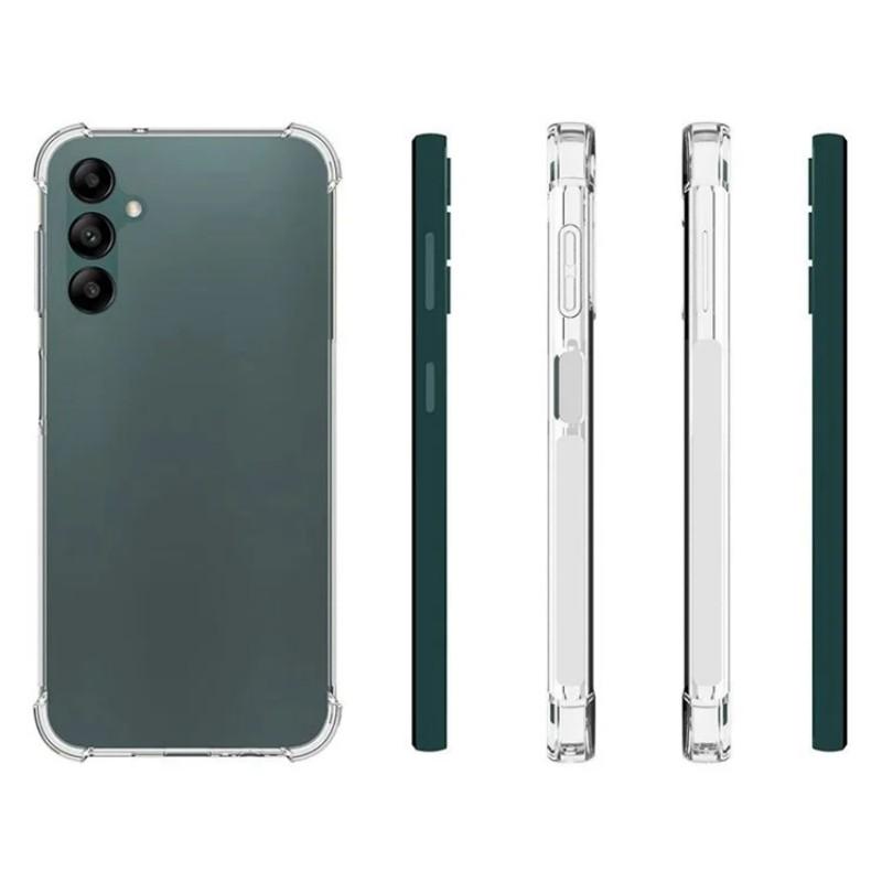 For Samsung Galaxy A14 4G/Galaxy A14 5G Back Cover WANLONFENG TM Series 2.0mm Clear TPU Phone Case (Big Lens Hole)