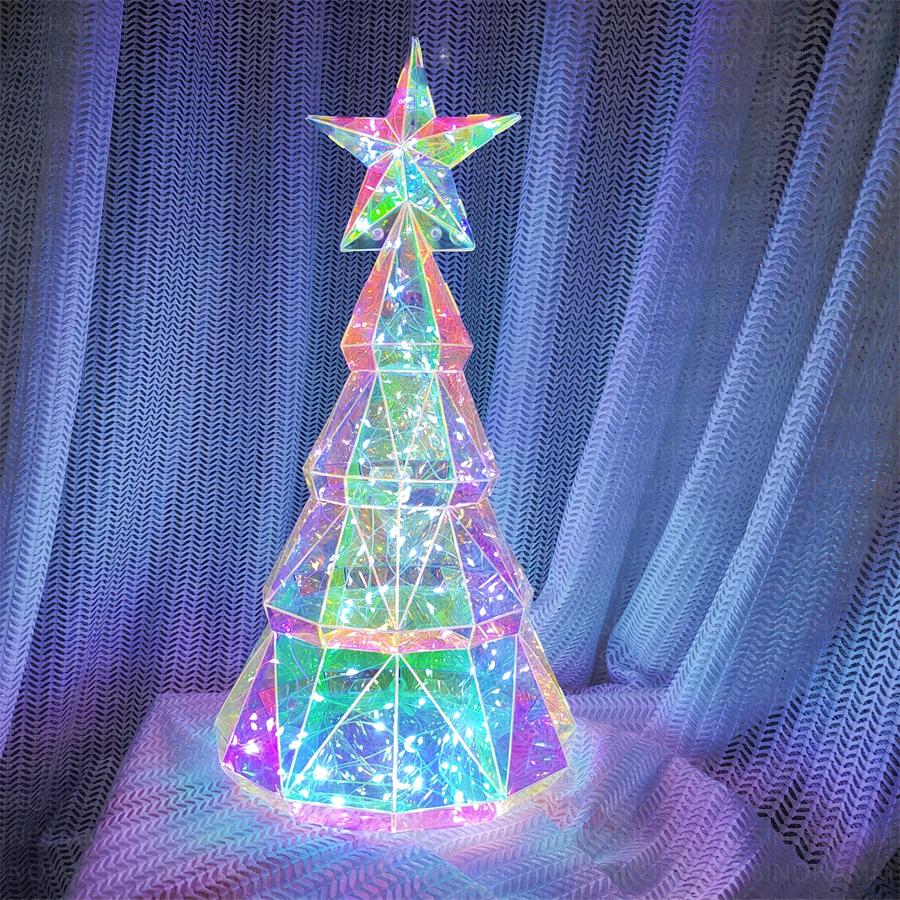

Светодиодная настольная лампа в виде рождественской елки, переливающаяся, разноцветная, украшения для спальни, USB LED 2025, декор комнаты, освещение для дома, Рождество
