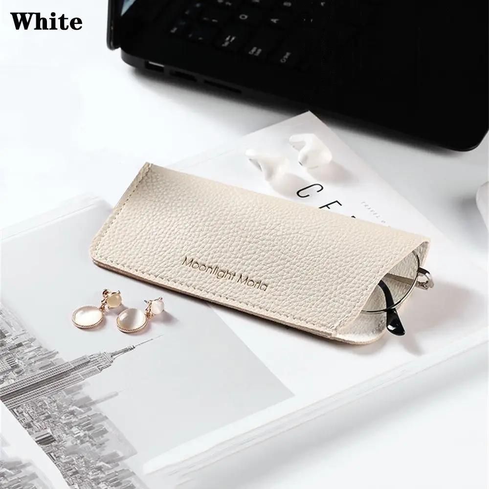 Unisex PU Leather Sunglasses Protective Case Fashion Portable Glasses Bag Reading Eyeglasses Pouch Solid Color Eyewear Protector