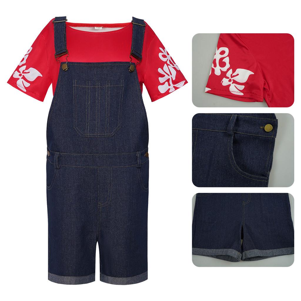 Lilostitch Cosplay Costume Suspender Trousers Halloween Party Performance Stage