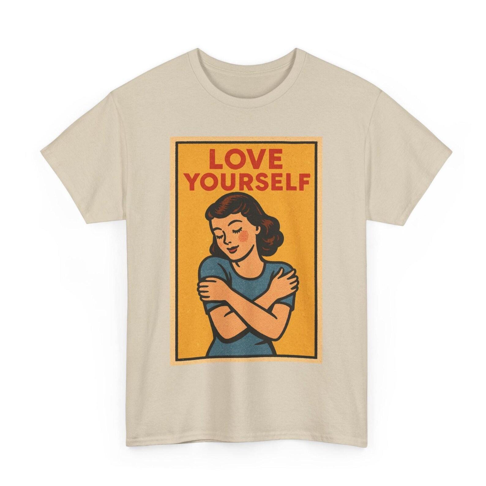 Love Yourself T-Shirt: Retro Comic Style Graphic Tee S
