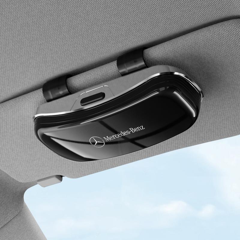 TVE4 Car Visor Sunglasses Glasses Case Glasses Holder Clip Box Accessories For Mercedes Benz AMG GLC W203 W206 W220 W205 W211 W212