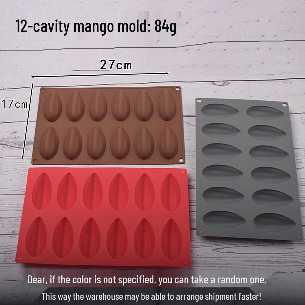 12-Cavity Mango Silicone Mold for Cake Decoration, Chocolate, Jelly, and Resin Crafts.