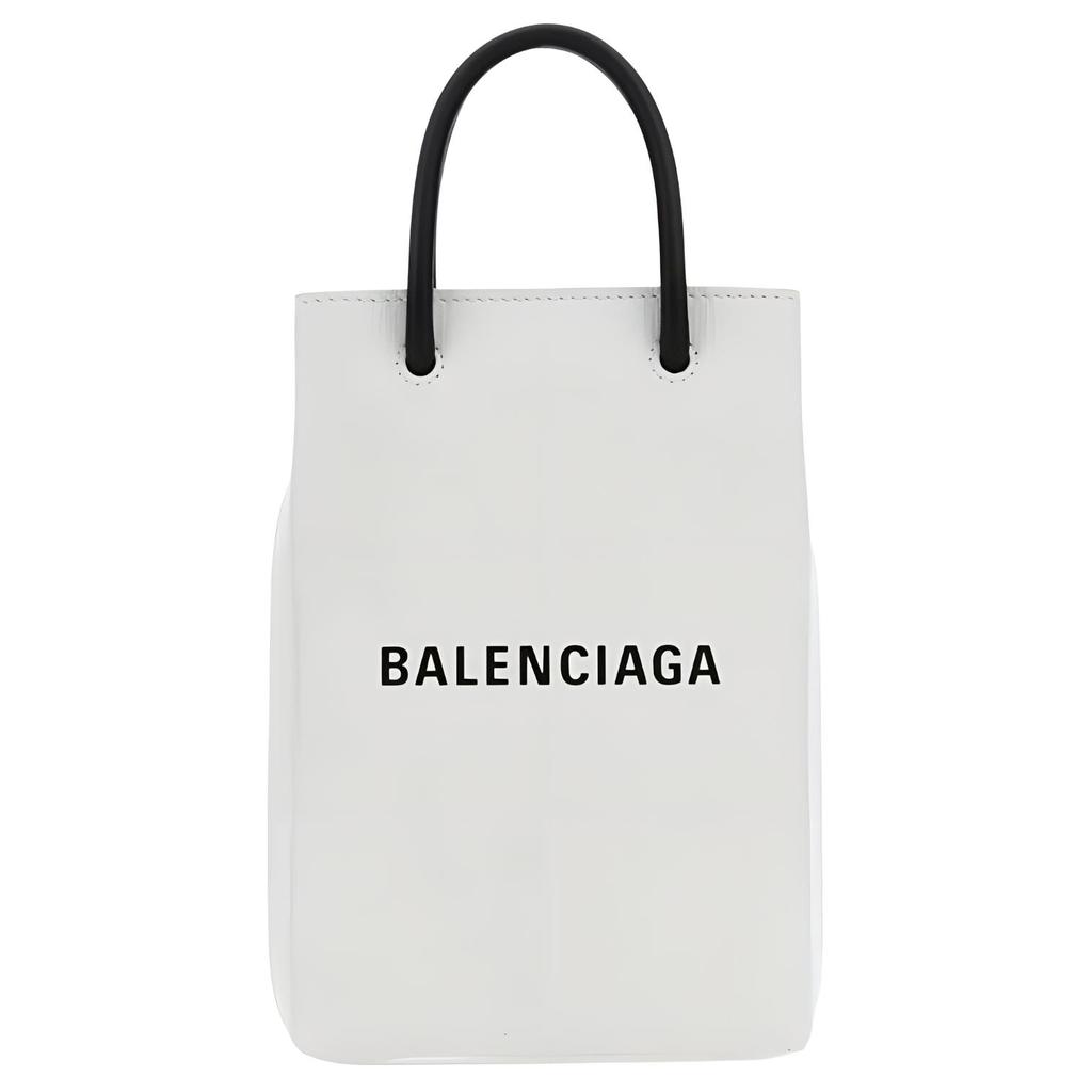 Balenciaga Letter Logo Tote Bag Women Tote Bags White 7577730AI2N9000