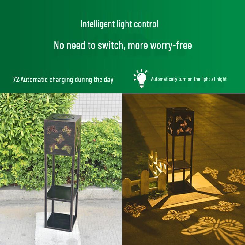Nufeng New Chinese Solar Butterfly Garden Trellis Light