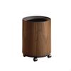 Round Trash Can with Wood Grain | Modern, Cylindrical Can, for Living Room M No Wheels