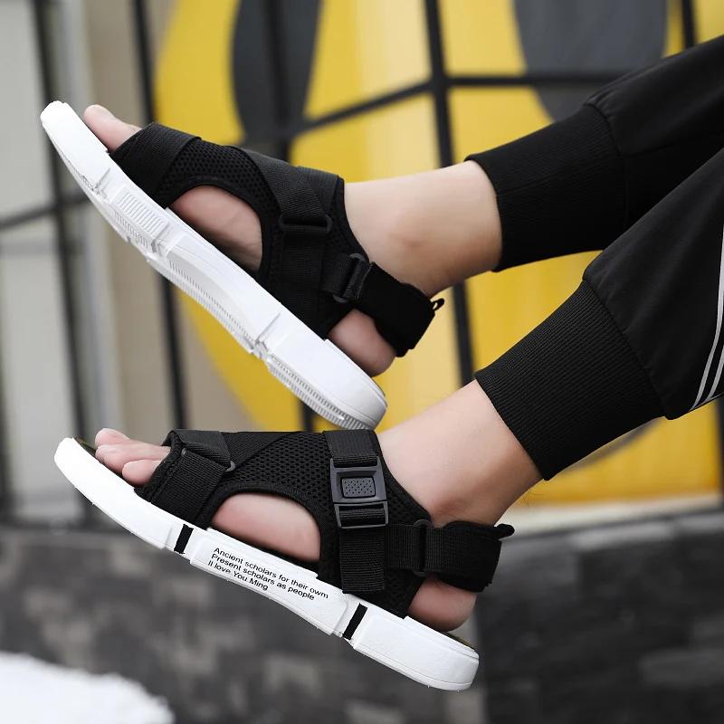 Fashion Men Sandals Soft Comfortable Non-Slip Men Shoes High Quality Woven Beach Sandals Mens Gladiator Sandals Summer Casual Flat Shoes