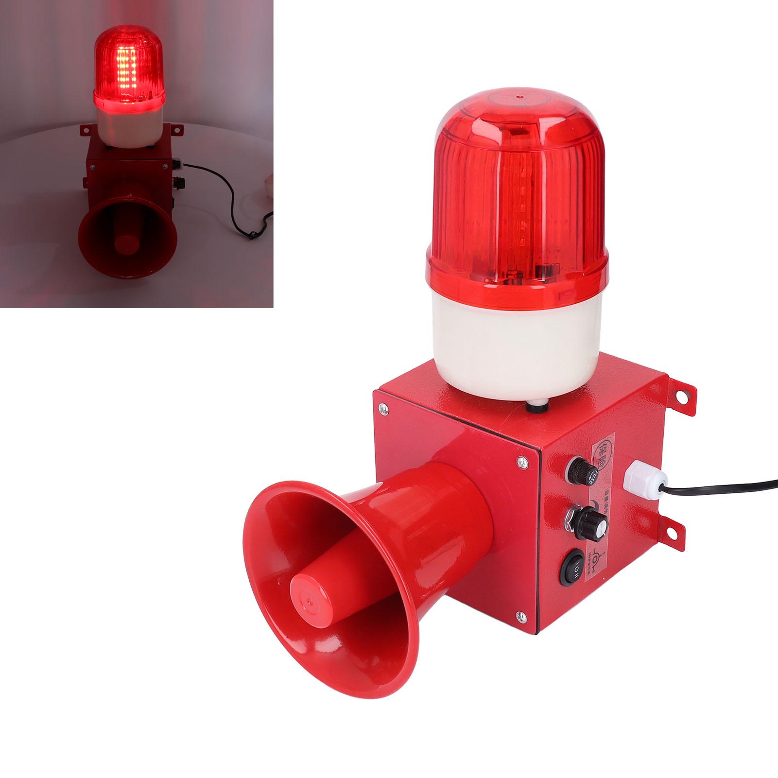 Système d'alarme industriel 115 dB Sirène LED Haute Puissance Klaxon d'alarme sonore et visuelle pour la sécurité Monté au mur