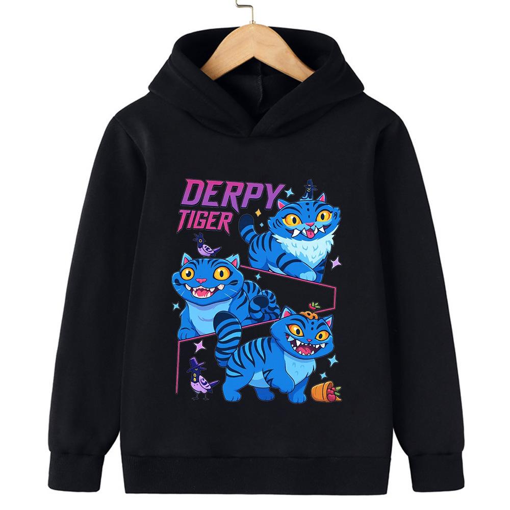 Autumn Winter Printed Hoodies Kpop Demon Hunters Pattern Casual Warm Sports Long Sleeved Children's Boy and Girl Kids Unisex Hooded Sweatshirts