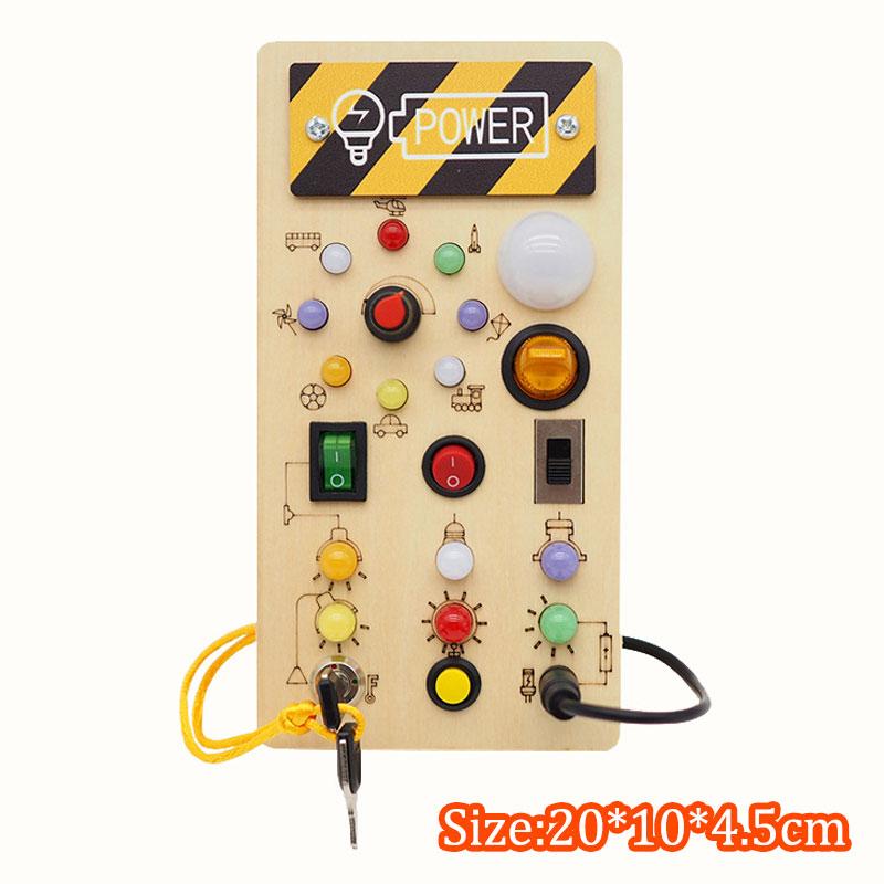 Montessori Busy Board Barneleker Led lysbryter Simulere bilratt Reiseaktiviteter Sansespill Pedagogiske leker