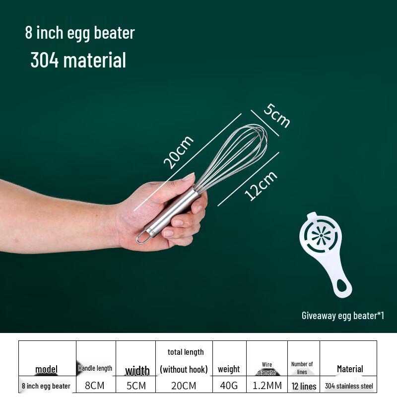 

Zhaoran 304 Stainless Steel Manual Egg Whisk Set