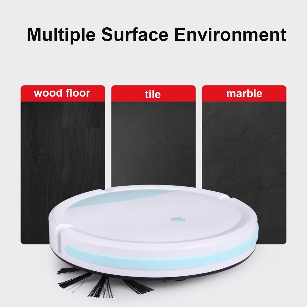 3-in-1 Smart Auto Sweeping Robot Vacuum Cleaner 100min Rechargeable Strong Suction Flexible Move Driving Floor Mopping Run