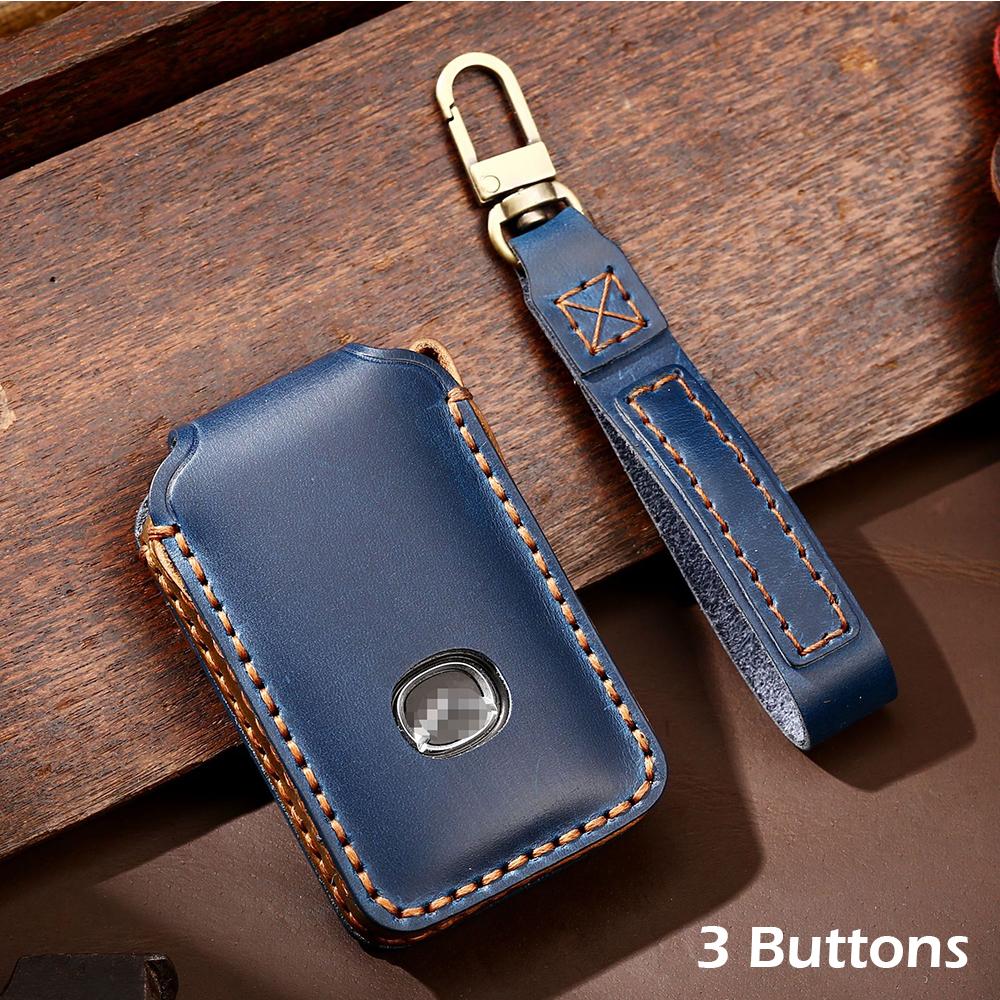 

Genuine Leather Car Key Cover Case Shell for Mazda Cx5 Cx 5 3 Cx30 CX9 2019 2020 2021 Keychains 3 4 Buttons Remote Protection