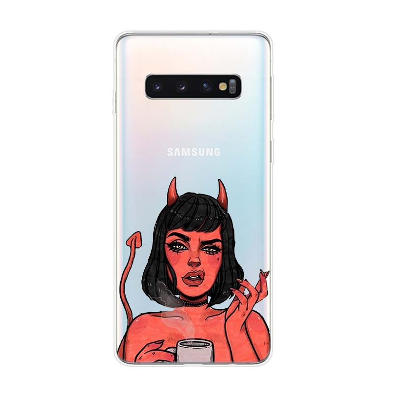 

Силиконовый чехол Lovely Devil Woman для Samsung Galaxy S21 S20 FE Ultra S10 S10E Lite S9 S8 S7 Edge Plus, чехол для телефона Samsung S7 Edge