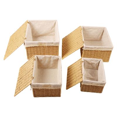 4Pcs Storage Baskets Set Multifunctional Large Capacity Desktop Storage Box for Household Items