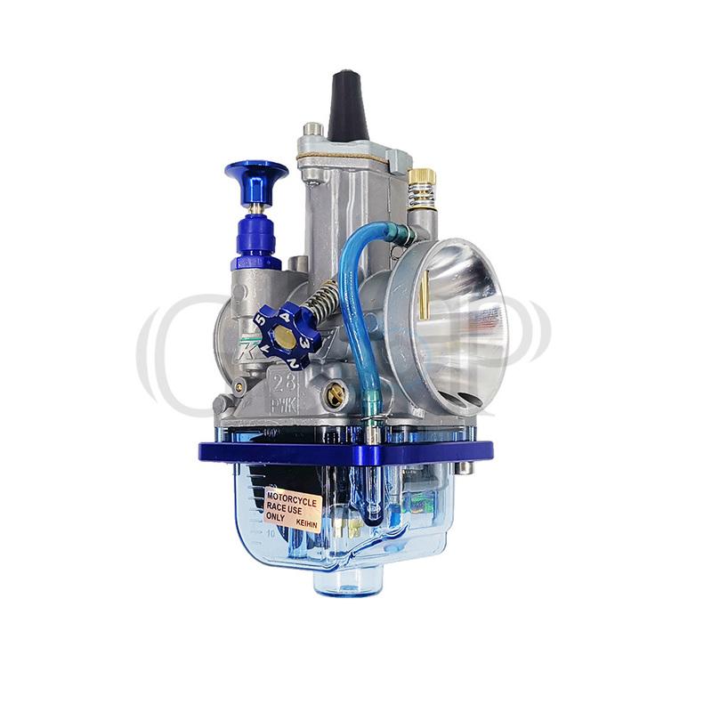 Universal Motorcycle Carburetor PWK 24 26 28 30 32 34 mm For Keihin Koso OKO YZ85 Power Jet 2T 4T Blue Transparent Cover Bowl