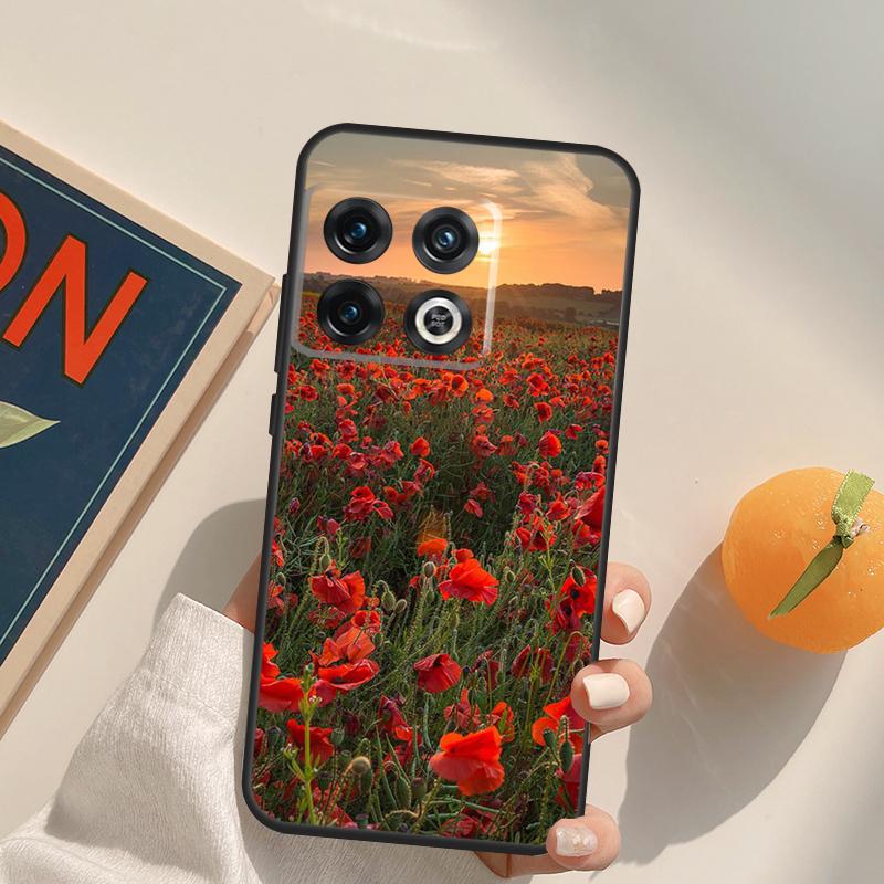 Red Corn Poppy Flower Case For OnePlus 15 13 12 11 13R 12R 10T 8T 13T OnePlus Nord 5 CE 3 2 4 Lite N20 N30 Cover