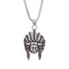Long Hip-hop Necklace Chain European and American Indian Chief Mask Pendant Trendy Jewelry