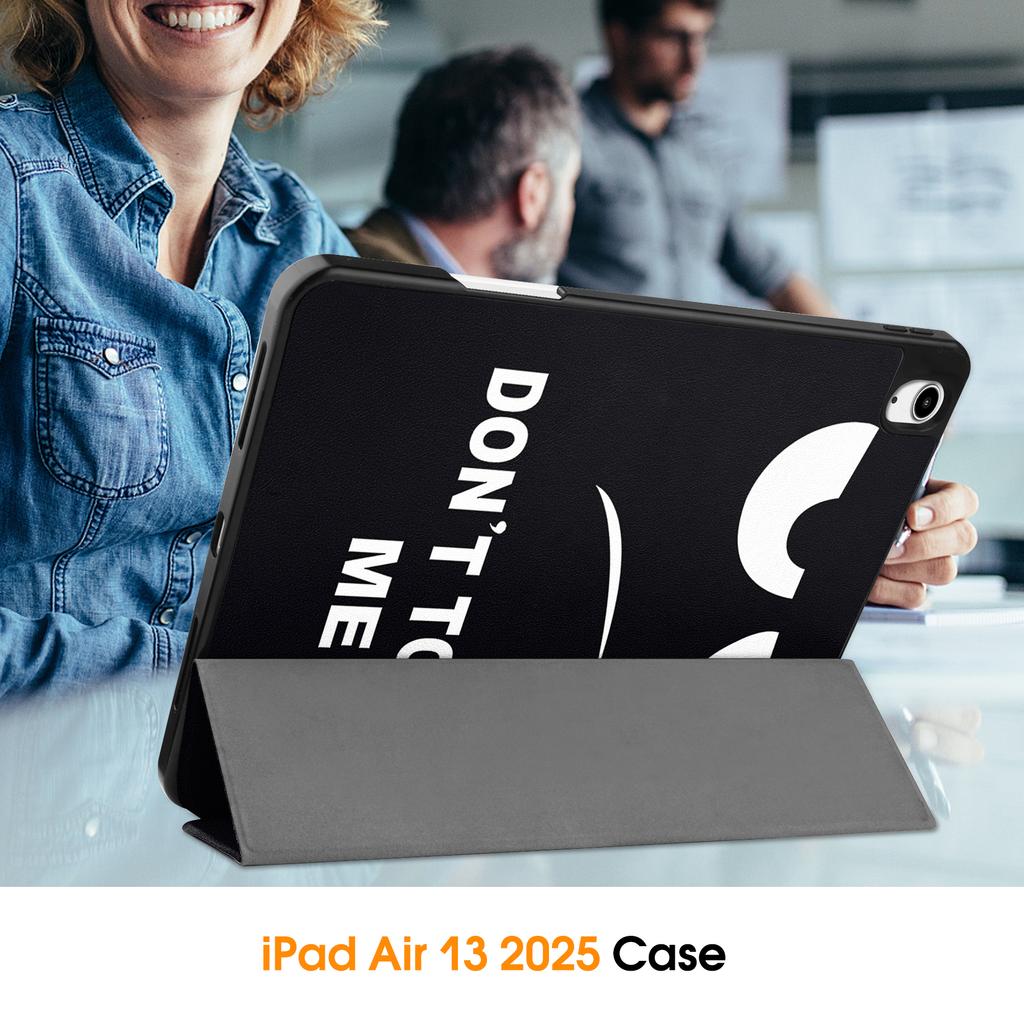 For iPad Air 13 (2025)/(2024) Tablet Case Pattern Printing Tri-Fold Stand Leather + TPU Cover with Pen Holder