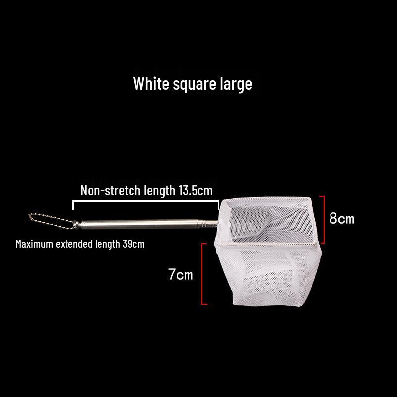 

3D Выдвижной Сачок из Нержавеющей Стали для Аквариумов и Рыбалки Stainless Steel Rod White Large Square