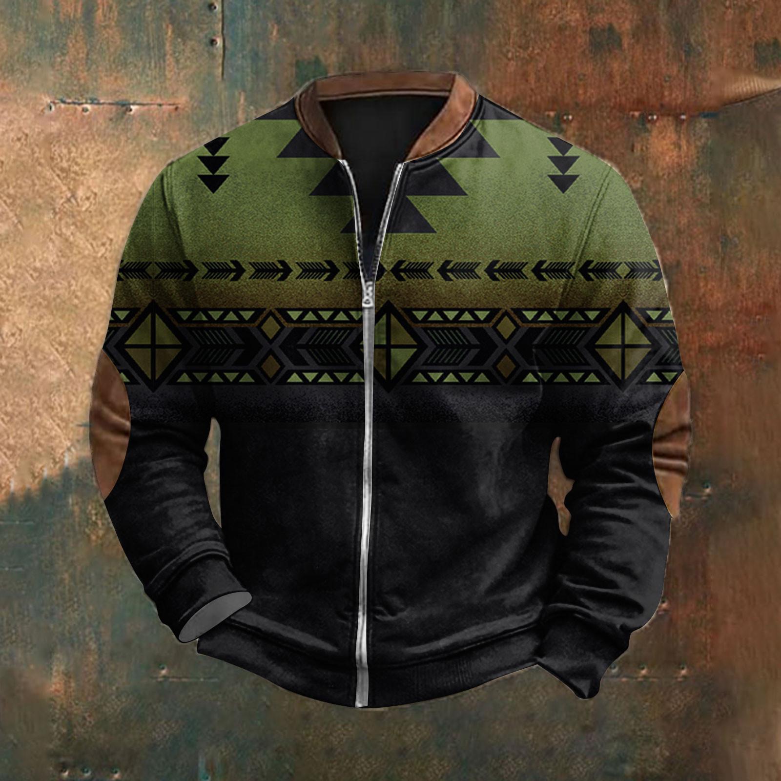 

Мужская повседневная спортивная одежда в стиле ретро с открытой молнией, толстовка, куртка M зелёный