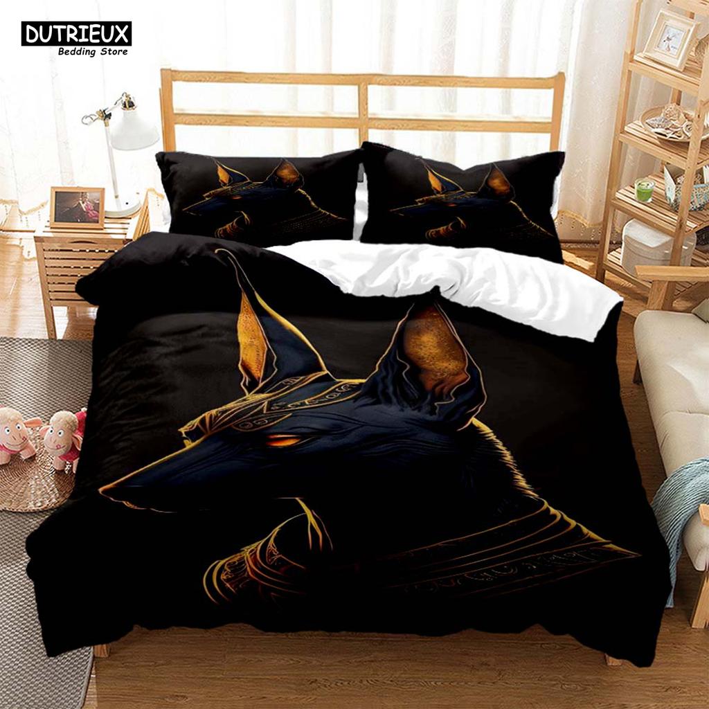 Alte Ägypten Myth Anubis Hd Printed Bedding Queen Bedding Set Soft And Comfortable Personality King Size Bedding Set