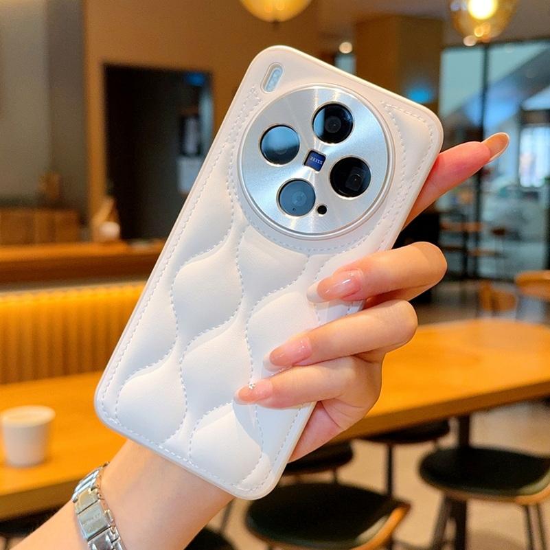 Small Fragrance Leather Grain Lens Full coverage Protection Case For VIVO X300 Pro X300 X200 Ultra X200s 200 pro mini X100 Cover