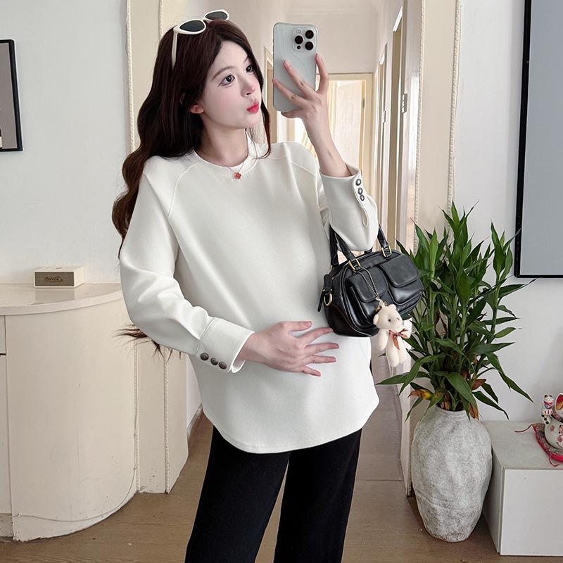 2026 Spring/Autumn Plus Size Maternity Long Sleeve Top Large