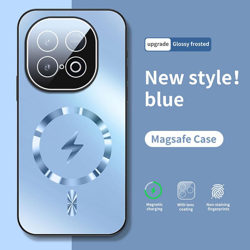 Magnetic Wireless Charging Shockproof Case For VIVO iQOO Z10 Turbo Pro Plus Neo10 Global Lens Film Protection Frosted Back Cover