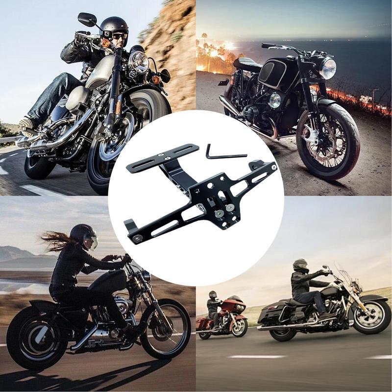 Motorcycle License Plate Holder Aluminum Motorcycle Rear License Bracket License Plate Frames Lightweight Plate Tail Light