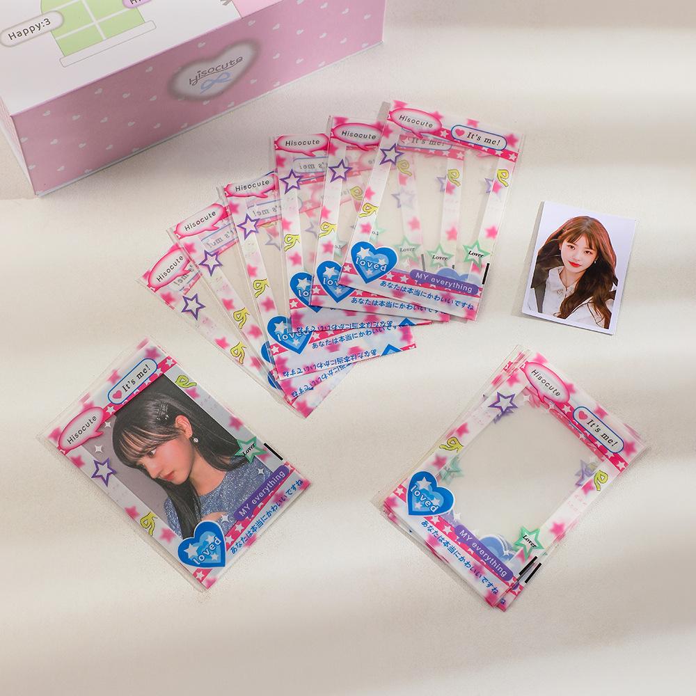 MINKYS 20pcs/pack Pack Kawai 3 Inch Kpop Photocard Frame Photo Decorative PP Sleeves Bag School Stationery