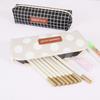 Korean Style Octagonal Plaid Canvas Pencil Case
