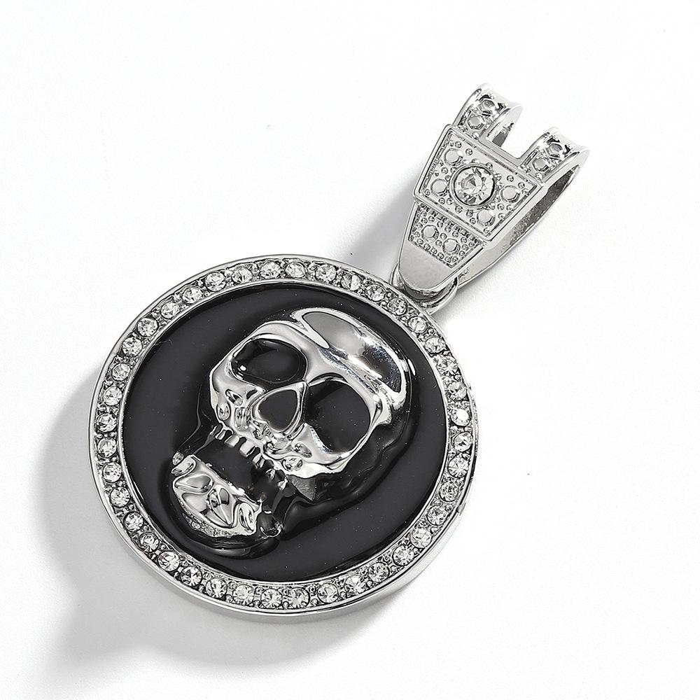 Drip Alloy Skull Pendant Domineering Cool Personality Trend Hip Hop Necklace Men'S Jewelry
