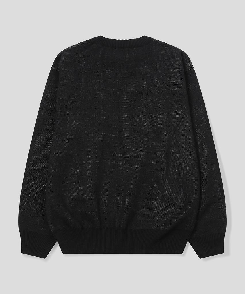 SLOW RECORD HOUSE Universe Logo Knit_Black