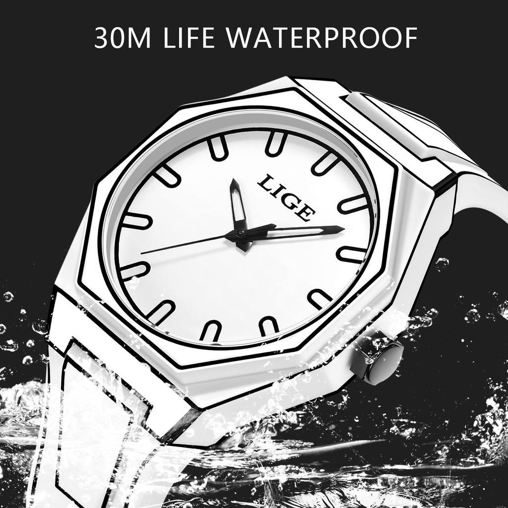 LIGE New Creative Men Watch Fashion Casual Unique Design Waterproof Men's Quartz Watch