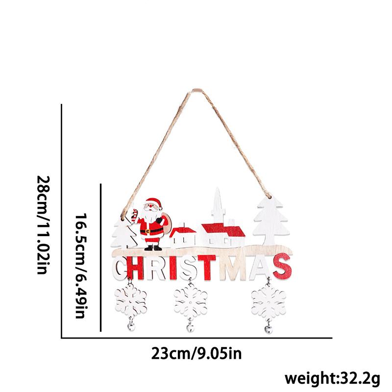 

Santa Claus Wooden Hanging Ornament Elk Snowman Wall Gate Xmas Tree Pendant Ornament Decoration Year Christmas Tree Decor