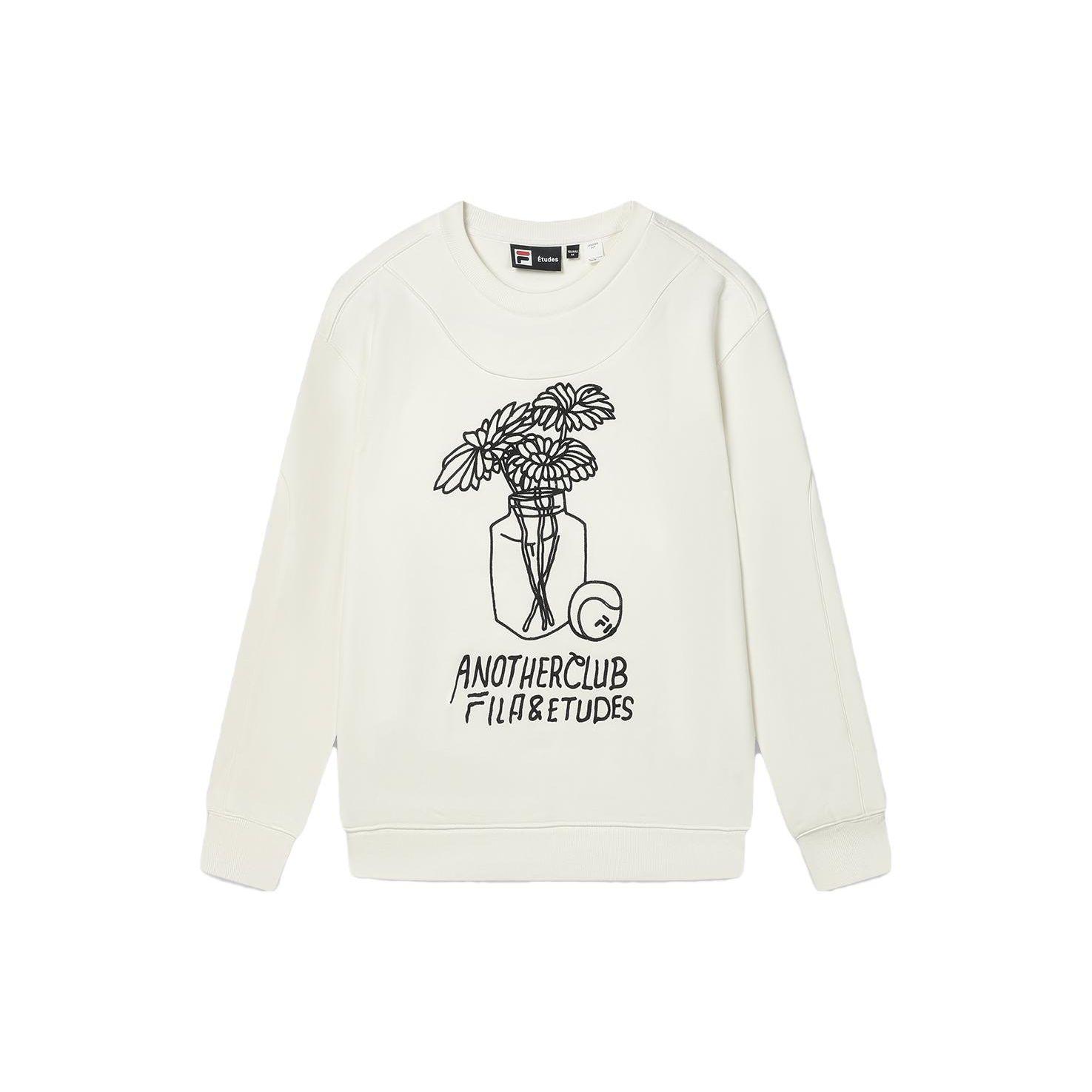 

Fila X ETUDES Письмо о сотрудничестве Цветочный принт Вязаный пуловер Толстовка Женская толстовка Кокосово-белый F11W346202F-IV XL