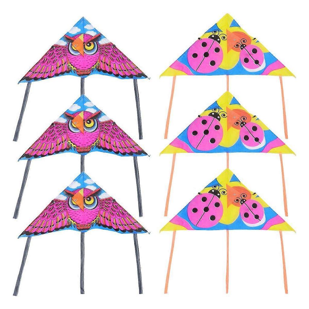 10 Pcs 60cm Brim Windproof Silk Kite Outdoor Flying Toys Funny Triangle Kite Without Cord for Children Park Garden Games Supplies (Random Style)