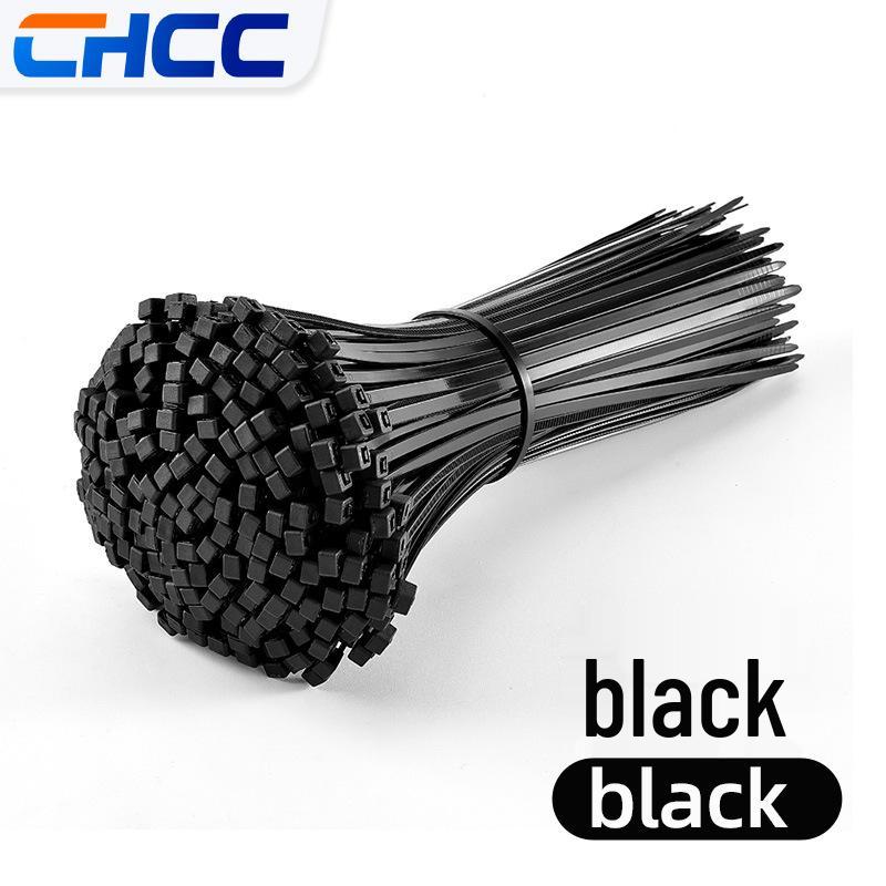 

100-Pack Colored Nylon Self-Locking Cable Ties 4x200mm - White & Black