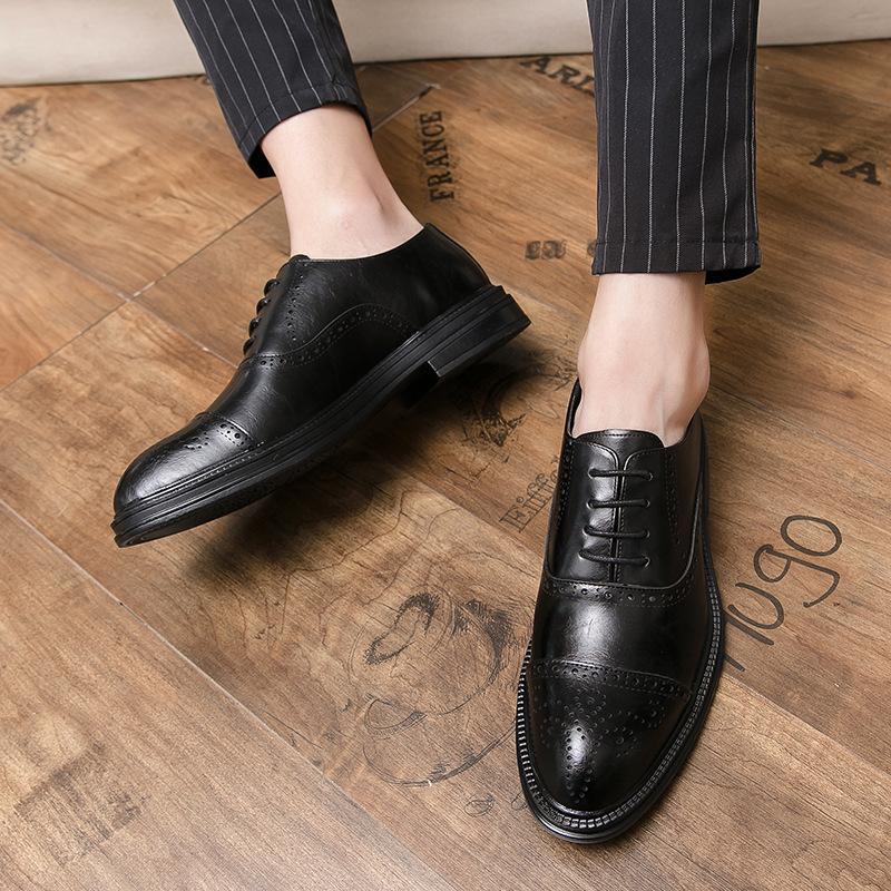 Amazon British Block Business Dress Men'S Leather Shoes Men'S Leather Shoes Business Dress Breathable