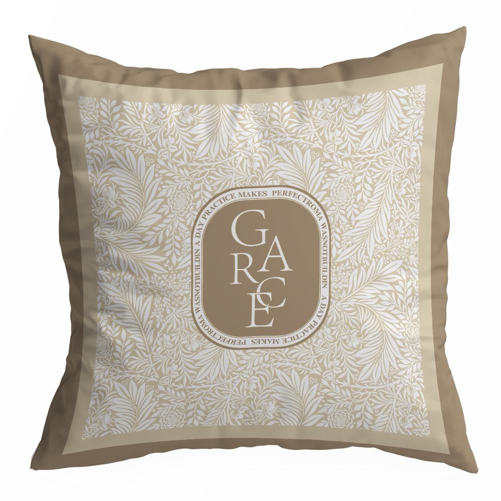 

European Style Retro Lamp Luxury Pillow Case Living Room Sofa Bedroom Backrest Cushion Geometric Plaid Home Ornament Pillow 45 * 45Cm