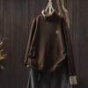 Women's 2025 Stylish Half-High Collar Sweatshirt, Autumn Fashion for Petite Figures, Chic Casual Fleece Long Sleeve Base Layer.